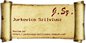 Jurkovics Szilviusz névjegykártya
